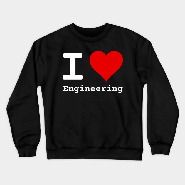 I Love Engineering | Stylized Heart Logo White Crewneck Sweatshirt by aRtVerse